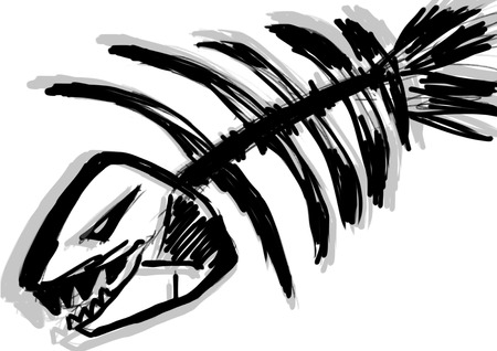 hand draw Fishbone cg paintの写真素材