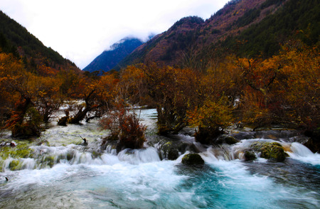 china jiuzhaigou park at sichuanの写真素材