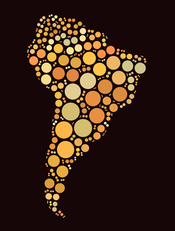 south america map shape design by color pointの写真素材
