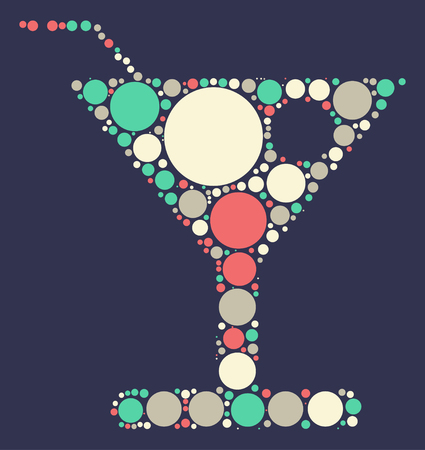 cocktail shape design by color pointのイラスト素材