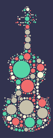 violin shape design by color pointのイラスト素材