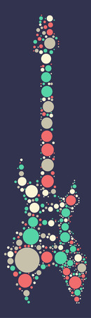 guitar shape design by color pointのイラスト素材