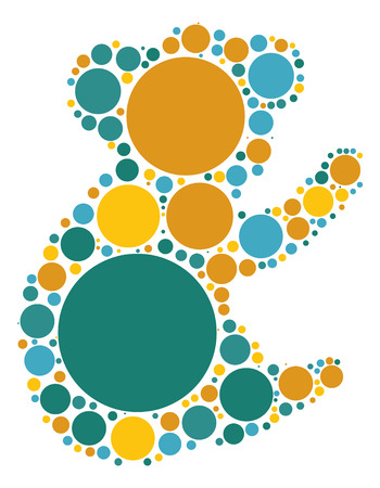 Koala shape design by color pointのイラスト素材