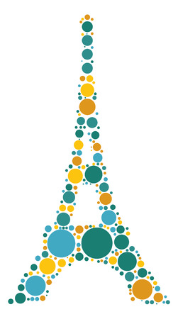 Eiffel shape vetor design by color pointのイラスト素材