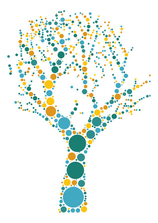 tree shape design by color pointのイラスト素材