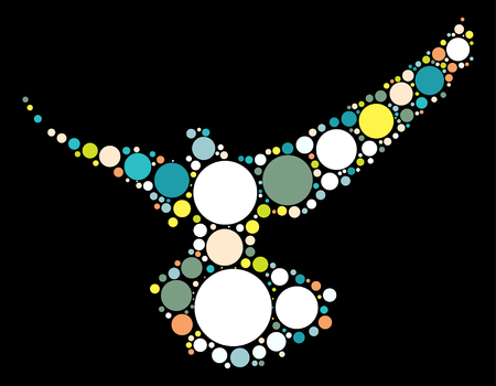 eagle shape design by color pointのイラスト素材