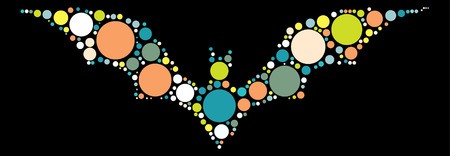 bat shape design by color pointのイラスト素材