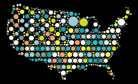 United States map shape design by color pointのイラスト素材