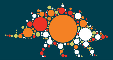 dinosaur shape design by color pointのイラスト素材