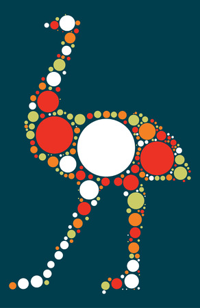 ostrich shape design by color pointのイラスト素材