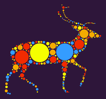 deer shape design by color pointのイラスト素材