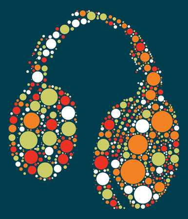 headphone shape design by color pointのイラスト素材