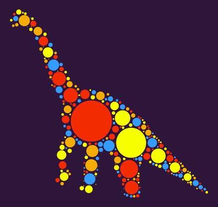 dinosaur shape design by color pointのイラスト素材