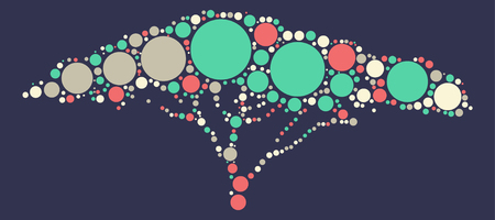 tree shape vector design by color pointのイラスト素材