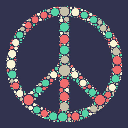Peace sign shape vector design by color pointのイラスト素材