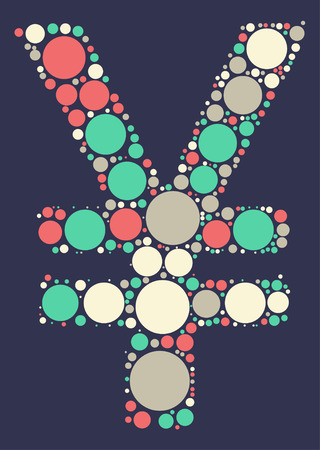 yuan shape vector design by color pointのイラスト素材