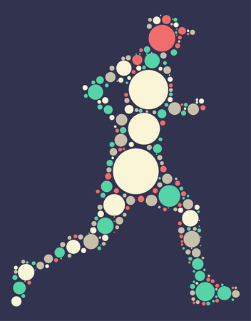 running Man shape vector design by color pointのイラスト素材
