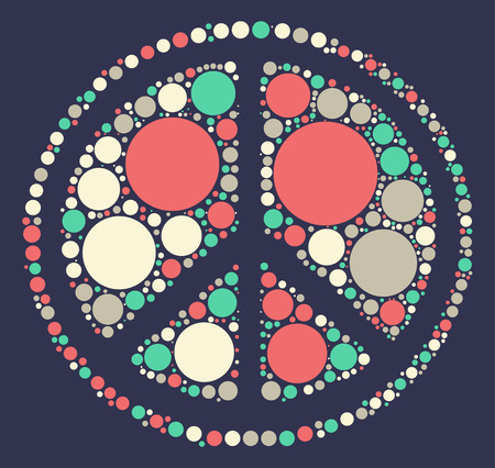 Peace sign shape vector design by color pointのイラスト素材