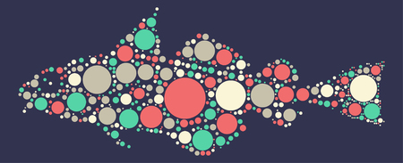 fish shape vector design by color pointのイラスト素材