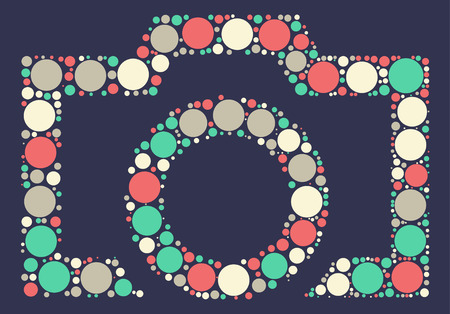 camera shape vector design by color pointのイラスト素材