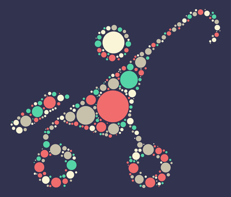 stroller shape vector design by color pointのイラスト素材