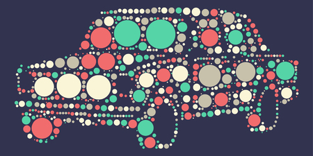 car shape vector design by color pointのイラスト素材