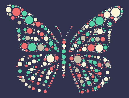 butterfly shape vector design by color pointのイラスト素材