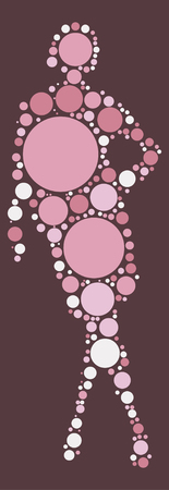 fashion girl shape ,vector design by color pointのイラスト素材