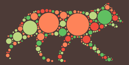 fox shape, vector design by color pointのイラスト素材