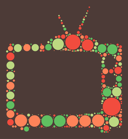tv shape ,vector design by color pointのイラスト素材