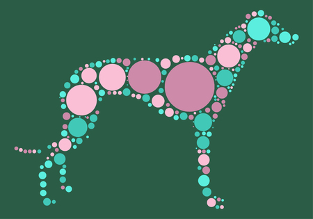 dog shape, vector design by color pointのイラスト素材