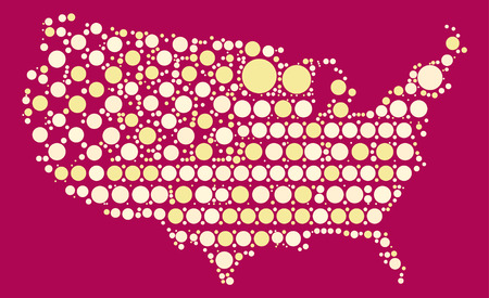 United States map shape, vector design by color pointのイラスト素材