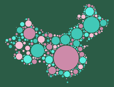 United States map shape vector design by color pointのイラスト素材