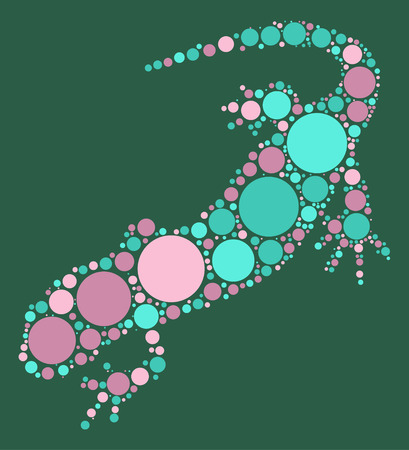 lizard shape vector design by color pointのイラスト素材