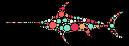 swordfish shape, vector design by color pointのイラスト素材