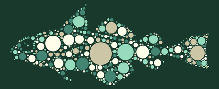 fish shape, vector design by color pointのイラスト素材