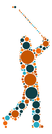 golf shape design by color pointのイラスト素材