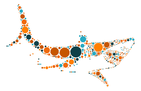 shark shape design by color pointのイラスト素材
