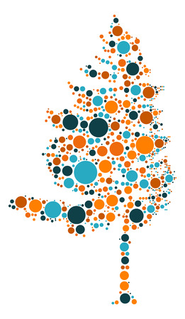 tree shape design by color pointのイラスト素材