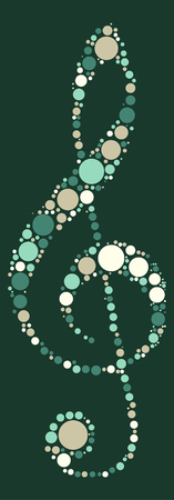 music Note shape design by color point