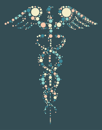 The Caduceus of Hermes shape, vector design by color pointのイラスト素材