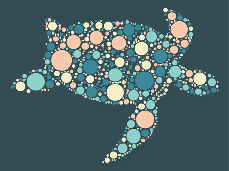 sea turtle shape, vector design by color pointのイラスト素材