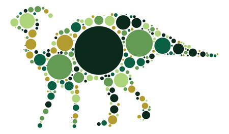 dinosaur shape design by color pointのイラスト素材