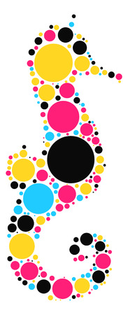 Hippocampus shape design by color pointのイラスト素材