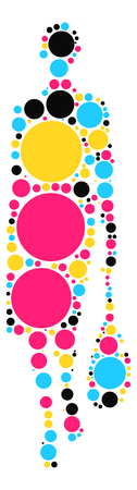 fashion girl shape design by color pointのイラスト素材