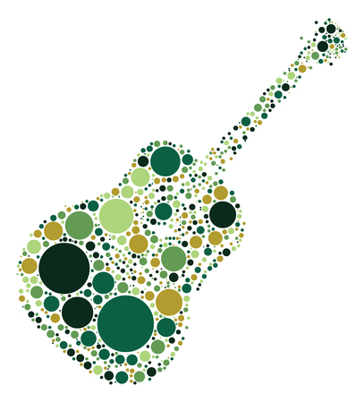 guitar shape design by color pointのイラスト素材