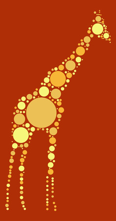 giraffe shape design by color pointのイラスト素材