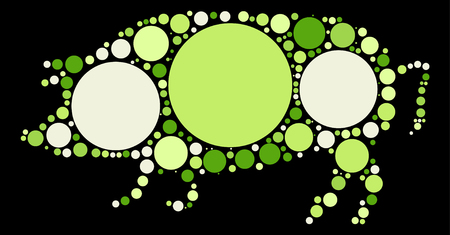pig shape design by color pointのイラスト素材