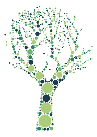 tree shape design by color pointのイラスト素材