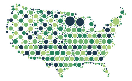 United States map shape design by color pointのイラスト素材